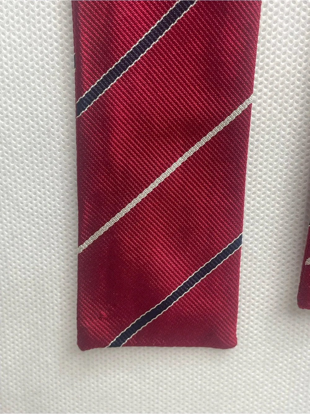 VTG Brooks Brothers Square Silk Bow Tie Repp Stripe Red White Blue USA Preppy